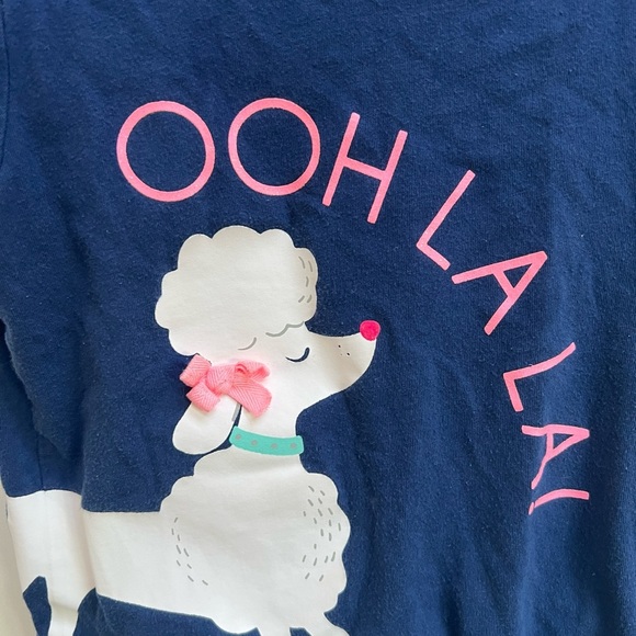 Carter’s 2T Blue & White Oh La La Poodle Girls Short Sleeve Tee Top - Picture 2 of 4